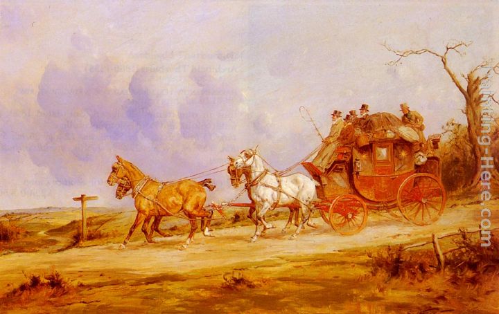 A Coach And Four On The Open Road painting - George Wright A Coach And Four On The Open Road art painting